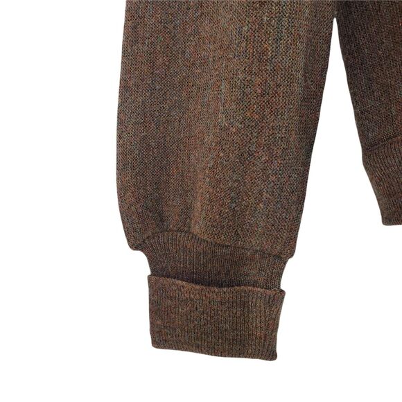 Izod Lacoste Mens Large Sweater Brown Pullover V Neck Retro 80s 1980s Vintage - Picture 3 of 8
